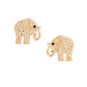 Gold stud elephant earrings